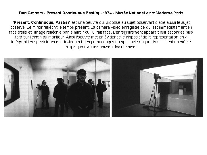 Dan Graham - Present Continuous Past(s) - 1974 - Musée National d'art Moderne Paris Dan Graham - Present Continuous Past(s) - 1974 - Musée National d'art Moderne Paris