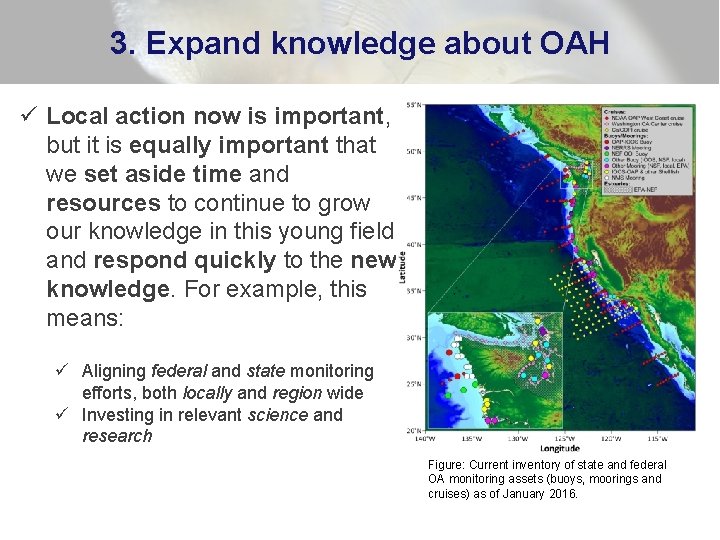 3. Expand knowledge about OAH ü Local action now is important, but it is