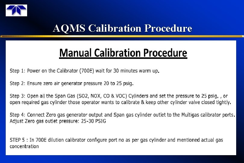 AQMS Calibration Procedure 11 