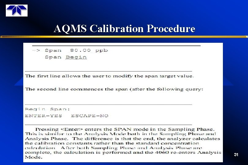 AQMS Calibration Procedure 31 