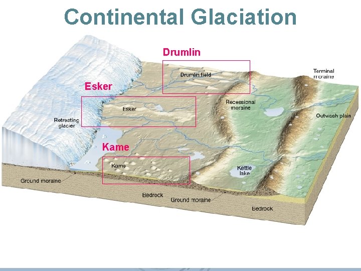 Continental Glaciation Drumlin Esker Kame 