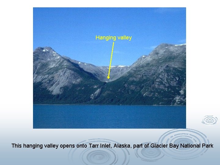 Hanging valley This hanging valley opens onto Tarr Inlet, Alaska, part of Glacier Bay