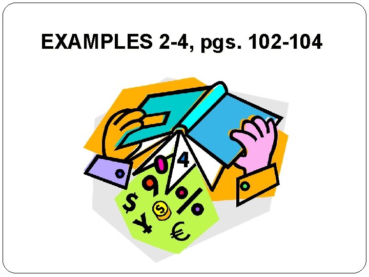 EXAMPLES 2 -4, pgs. 102 -104 