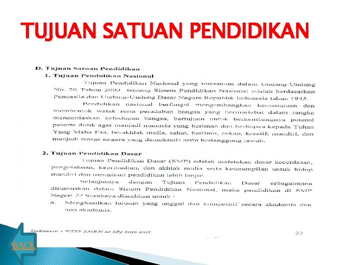 TUJUAN SATUAN PENDIDIKAN BACK 