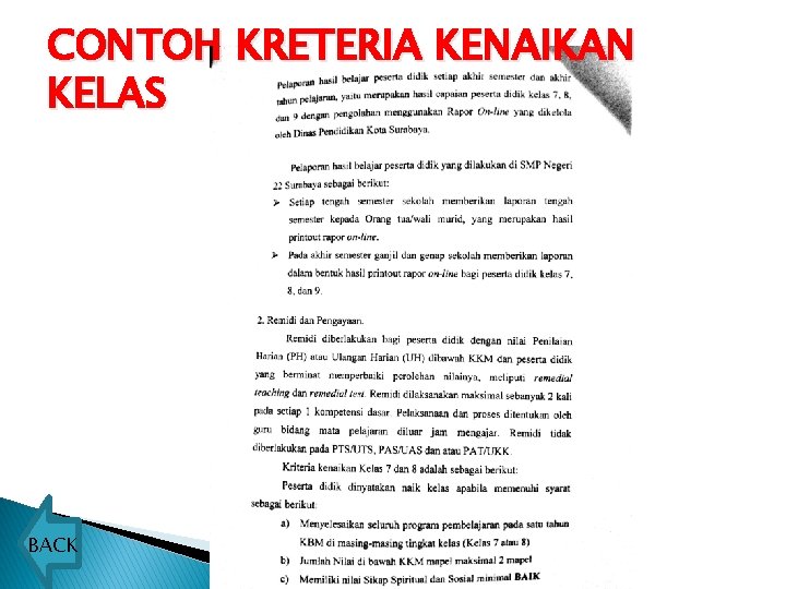 CONTOH KRETERIA KENAIKAN KELAS BACK 