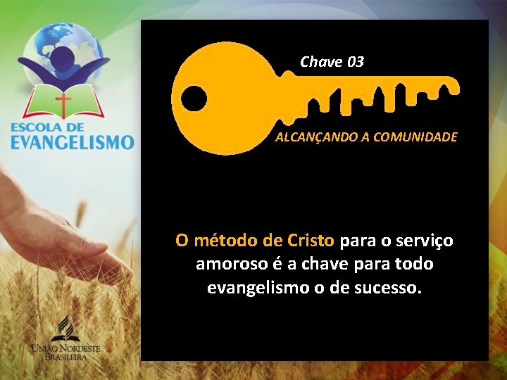 Chave 03 CHAVE #1 – REAVIVAMENTO ESPIRITUAL ALCANÇANDO A COMUNIDADE O método de Cristo