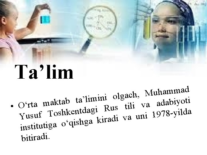 Ta’lim d a m m a h u M , h c a g
