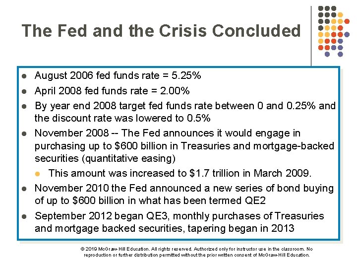 The Fed and the Crisis Concluded l l l August 2006 fed funds rate The Fed and the Crisis Concluded l l l August 2006 fed funds rate