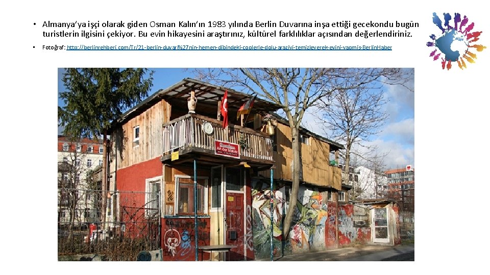  • Almanya’ya işçi olarak giden Osman Kalın’ın 1983 yılında Berlin Duvarına inşa ettiği