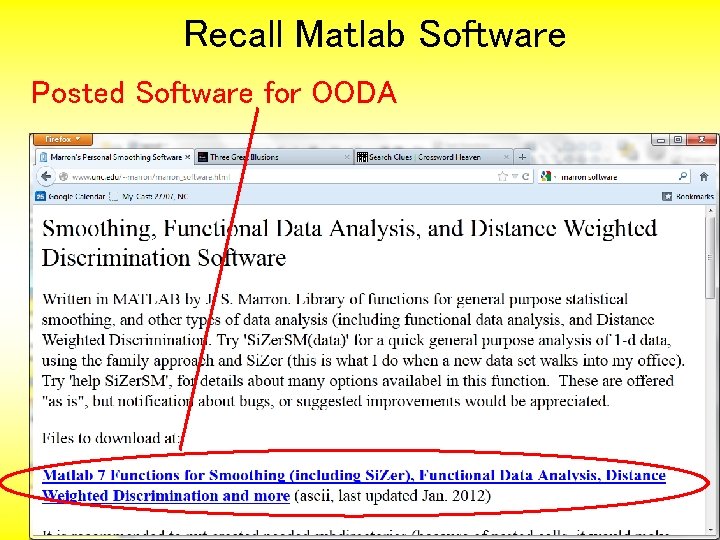 Recall Matlab Software Posted Software for OODA 