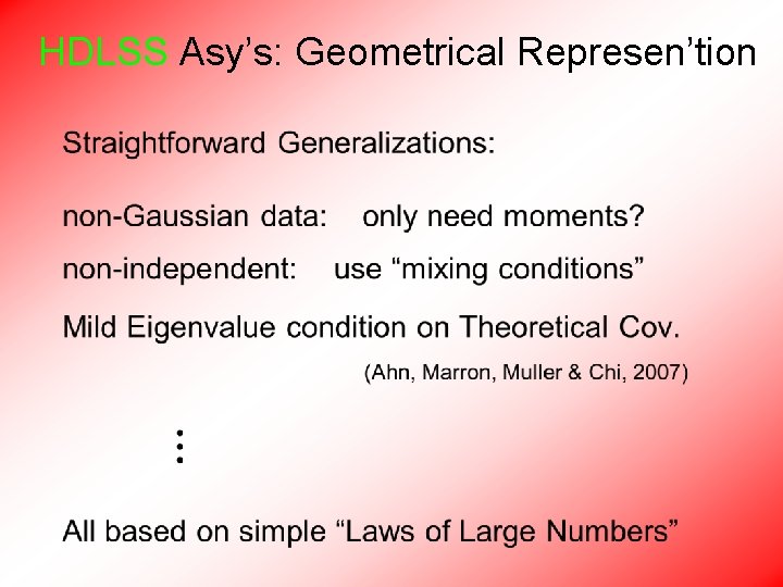 HDLSS Asy’s: Geometrical Represen’tion • 