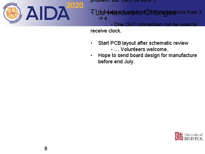 problem, but can't be sure. ) • TLU Increased number of. Changes DUT connections