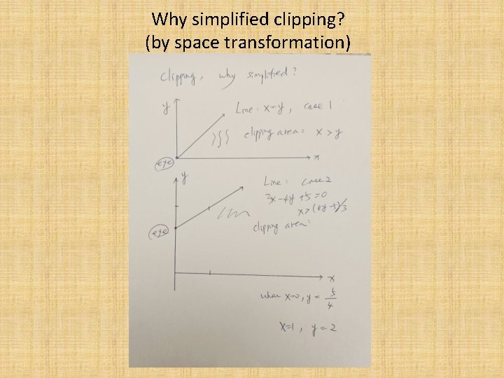 Why simplified clipping? (by space transformation) 