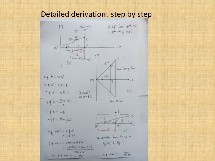 Detailed derivation: step by step 