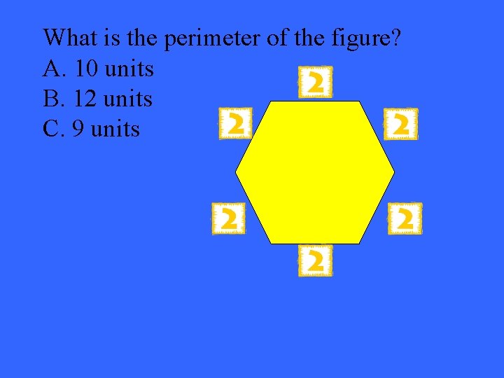 What is the perimeter of the figure? A. 10 units B. 12 units C.