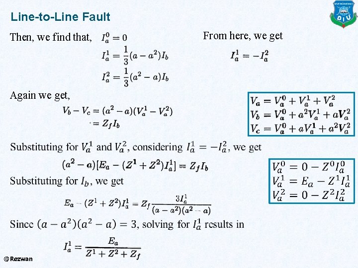 Line-to-Line Fault Then, we find that, Again we get, @Rezwan From here, we get