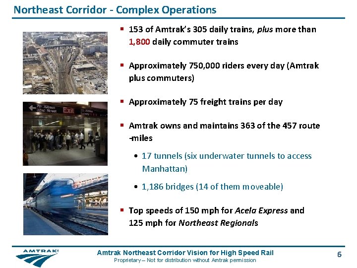 Northeast Corridor - Complex Operations § 153 of Amtrak’s 305 daily trains, plus more