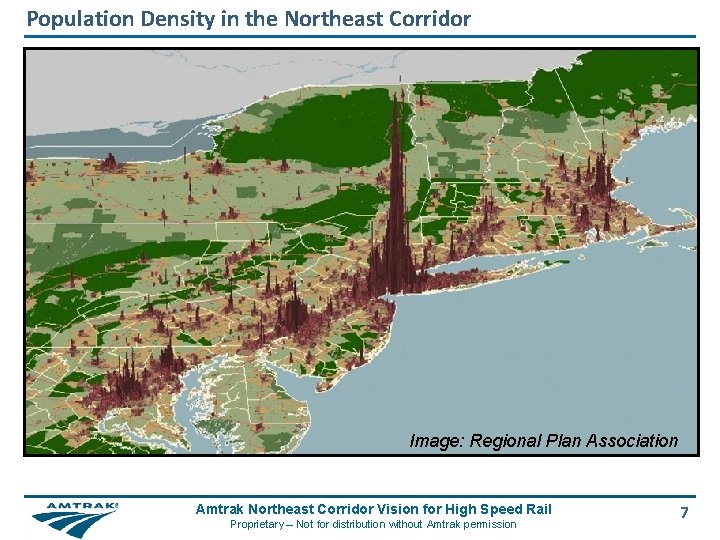 Population Density in the Northeast Corridor Image: Regional Plan Association Amtrak Northeast Corridor Vision