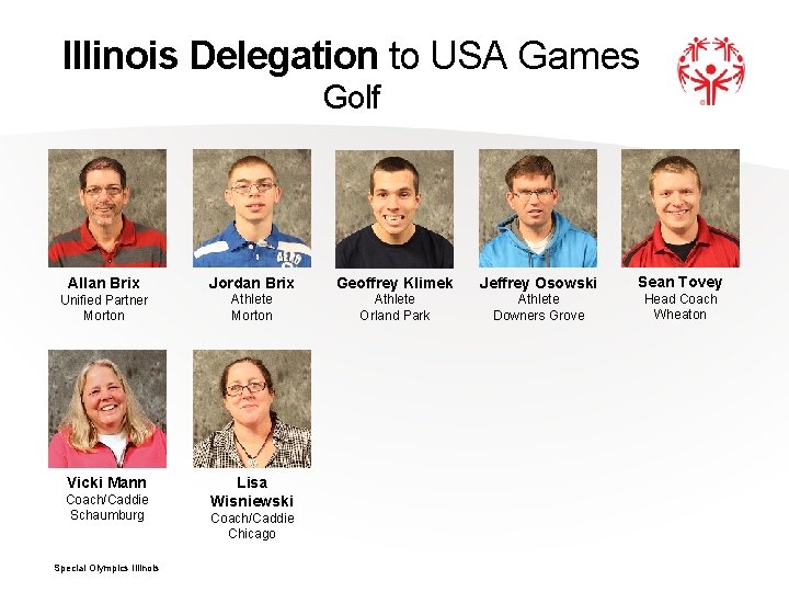 Illinois Delegation to USA Games Golf Allan Brix Jordan Brix Geoffrey Klimek Jeffrey Osowski