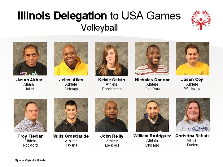 Illinois Delegation to USA Games Volleyball Jason Akbar Jelani Allen Kelcie Calvin Nicholas Connor