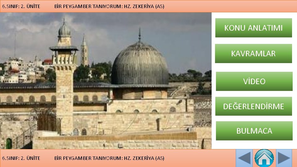 6. SINIF: 2. ÜNİTE BİR PEYGAMBER TANIYORUM: HZ. ZEKERİYA (AS) KONU ANLATIMI KAVRAMLAR VİDEO