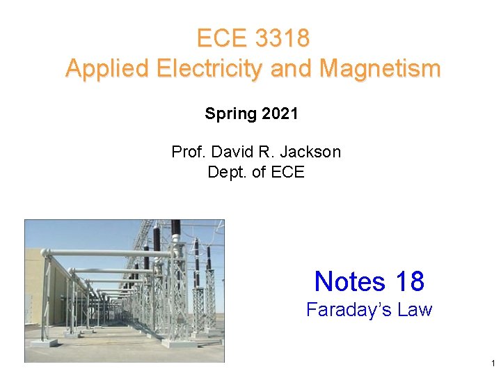 ECE 3318 Applied Electricity and Magnetism Spring 2021 Prof. David R. Jackson Dept. of