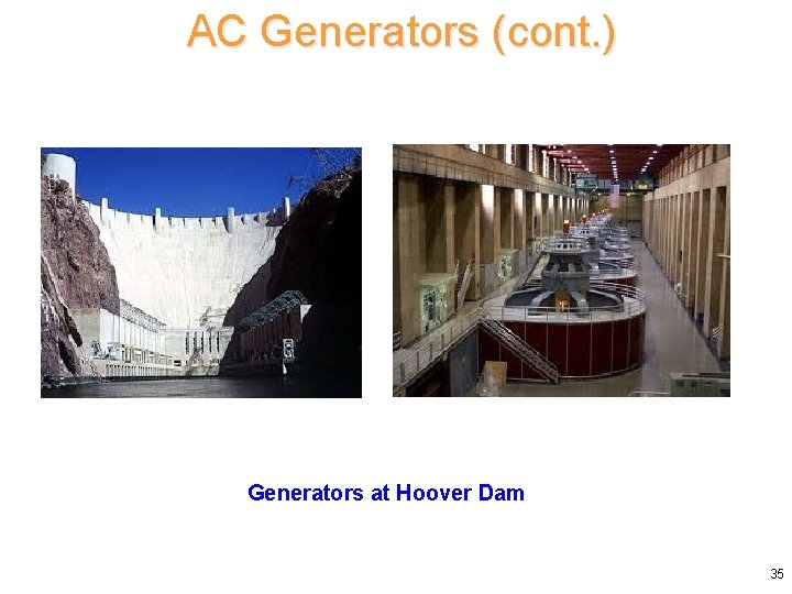 AC Generators (cont. ) Generators at Hoover Dam 35 