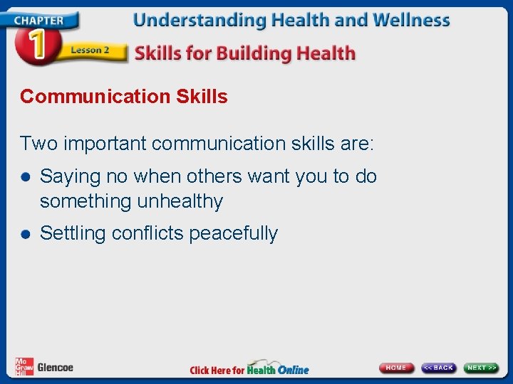 Communication Skills Two important communication skills are: Saying no when others want you to Communication Skills Two important communication skills are: Saying no when others want you to