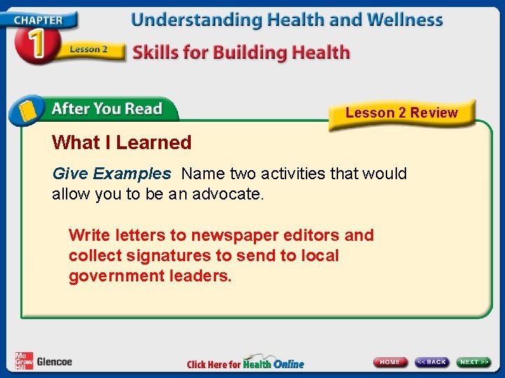 Lesson 2 Review What I Learned Give Examples Name two activities that would allow Lesson 2 Review What I Learned Give Examples Name two activities that would allow