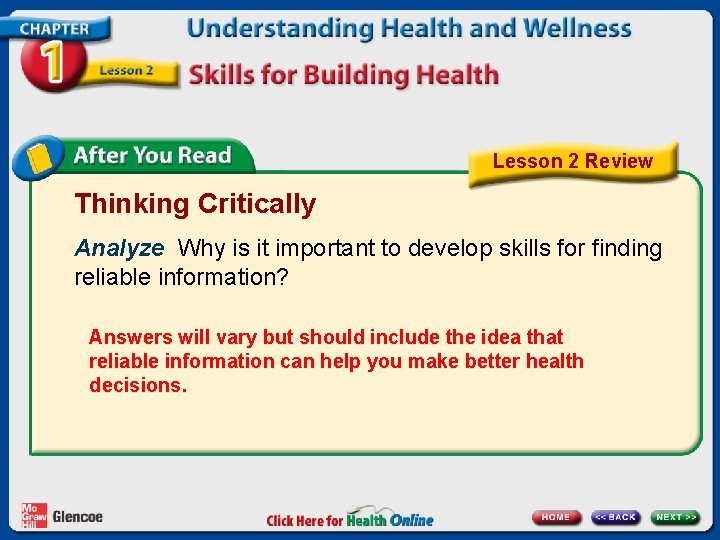Lesson 2 Review Thinking Critically Analyze Why is it important to develop skills for Lesson 2 Review Thinking Critically Analyze Why is it important to develop skills for
