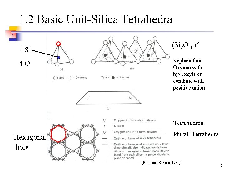 1. 2 Basic Unit-Silica Tetrahedra 1 Si 4 O (Si 2 O 10)-4 Replace