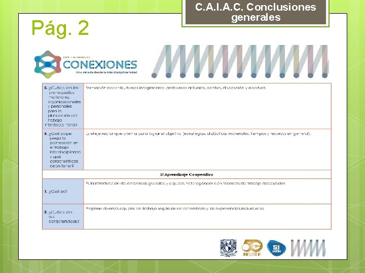 Pág. 2 C. A. I. A. C. Conclusiones generales 