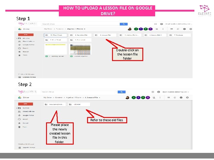 Step 1 HOW TO UPLOAD A LESSON FILE ON GOOGLE DRIVE? Double-click on the