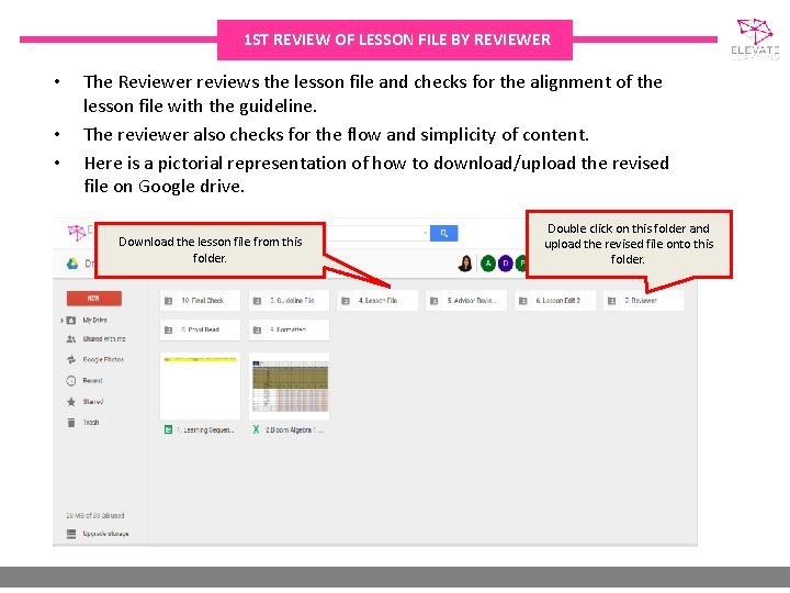 1 ST REVIEW OF LESSON FILE BY REVIEWER • • • The Reviewer reviews