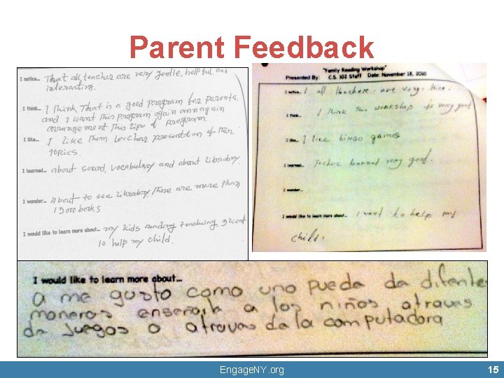 Parent Feedback © 2013 Core Knowledge Foundation. This work is licensed under a Creative