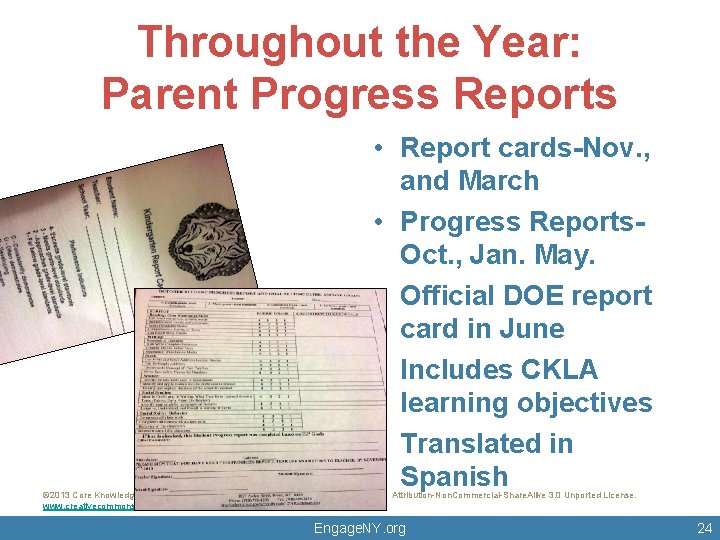 Throughout the Year: Parent Progress Reports • Report cards-Nov. , and March • Progress