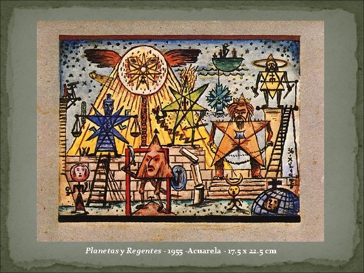 Planetas y Regentes - 1955 -Acuarela - 17. 5 x 22. 5 cm 