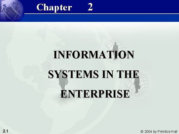 Management Information Systems 8/e Chapter 2 Information Systems in the Enterprise INFORMATION SYSTEMS IN