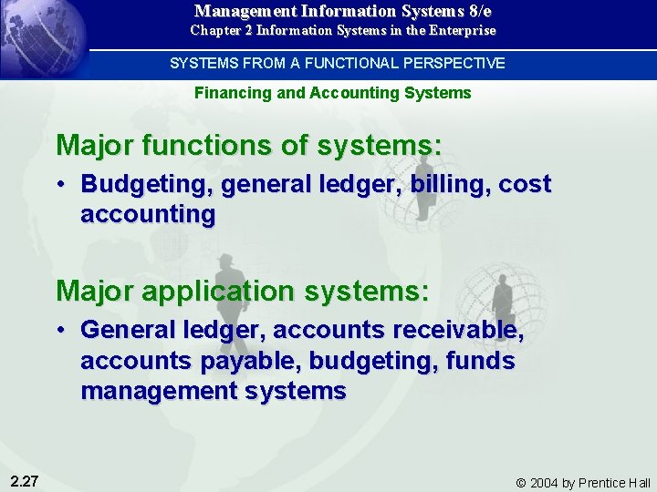 Management Information Systems 8/e Chapter 2 Information Systems in the Enterprise SYSTEMS FROM A