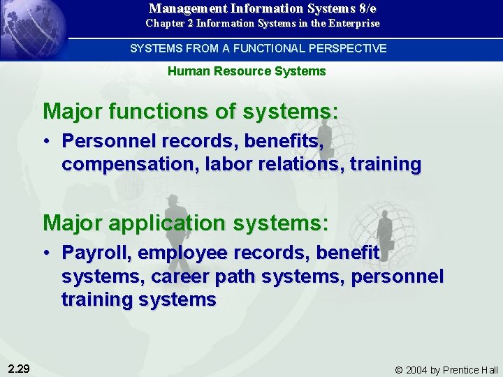 Management Information Systems 8/e Chapter 2 Information Systems in the Enterprise SYSTEMS FROM A