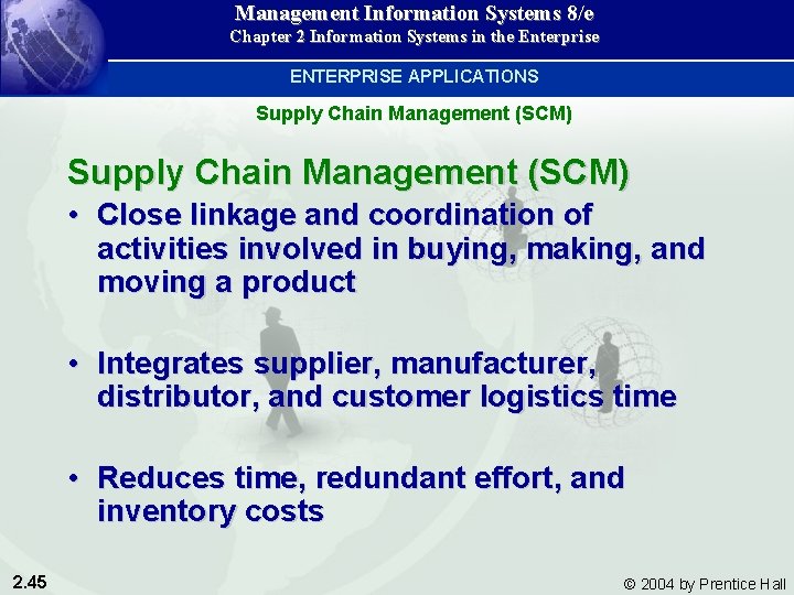 Management Information Systems 8/e Chapter 2 Information Systems in the Enterprise ENTERPRISE APPLICATIONS Supply