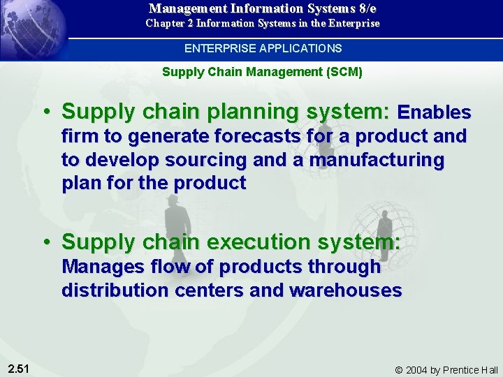 Management Information Systems 8/e Chapter 2 Information Systems in the Enterprise ENTERPRISE APPLICATIONS Supply