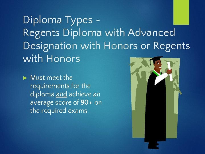 Diploma Types ~ Regents Diploma with Advanced Designation with Honors or Regents with Honors