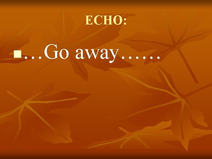 ECHO: …Go away…… n 