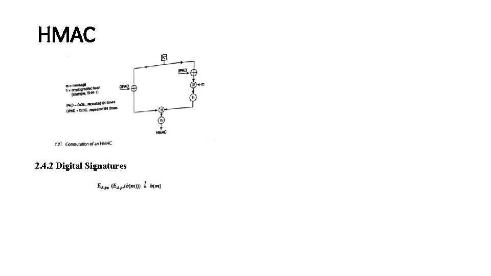 HMAC 2. 4. 2 Digital Signatures 