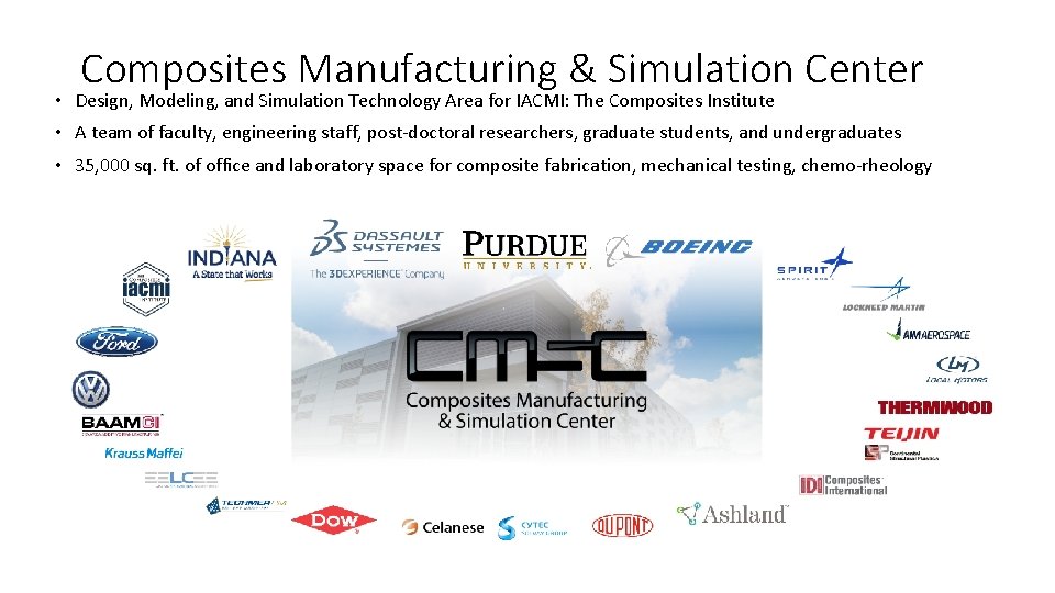 CPAD 21: CPAD Instrumentation Frontier Workshop 2021 Composites Manufacturing & Simulation Center • Design,