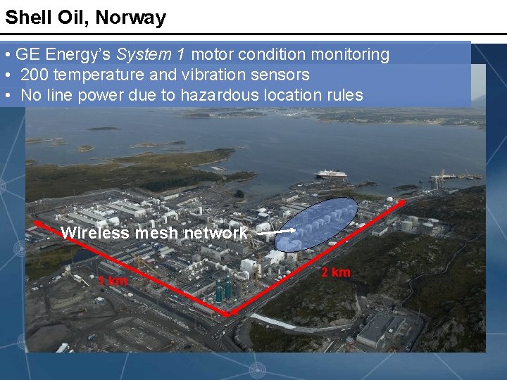 Shell Oil, Norway • GE Energy’s System 1 motor condition monitoring • 200 temperature