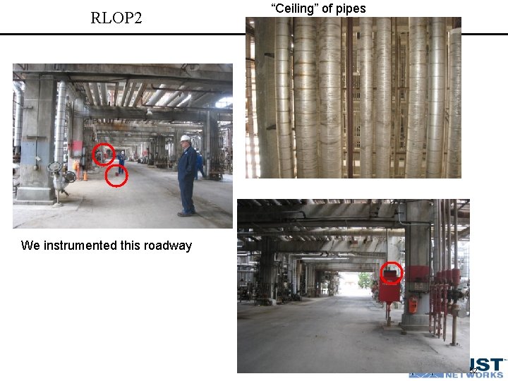 RLOP 2 “Ceiling” of pipes We instrumented this roadway 52 