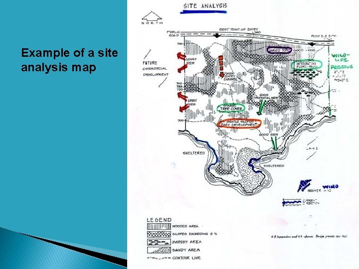 Example of a site analysis map 