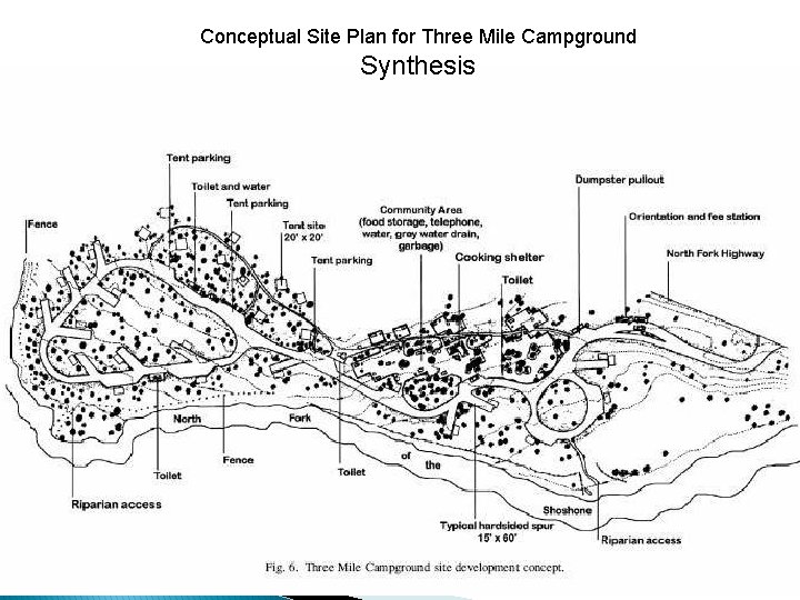 Conceptual Site Plan for Three Mile Campground Synthesis 